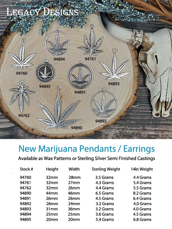 marijuana leaf pendants
