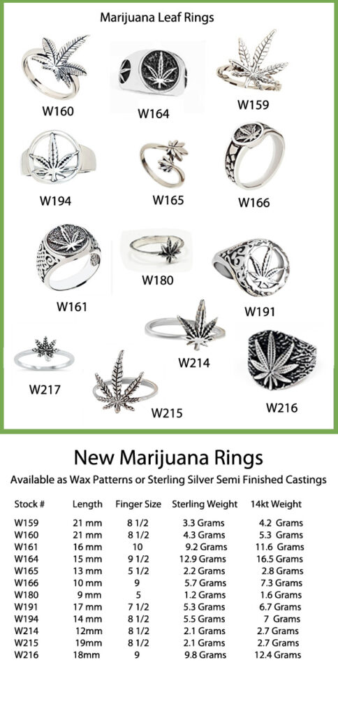 marijuana leaf rings