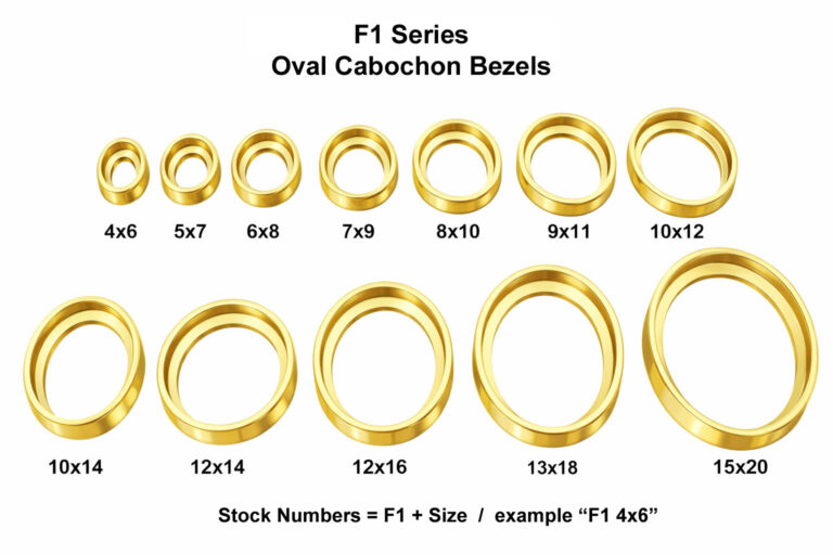 cabochon bezels in 14kt