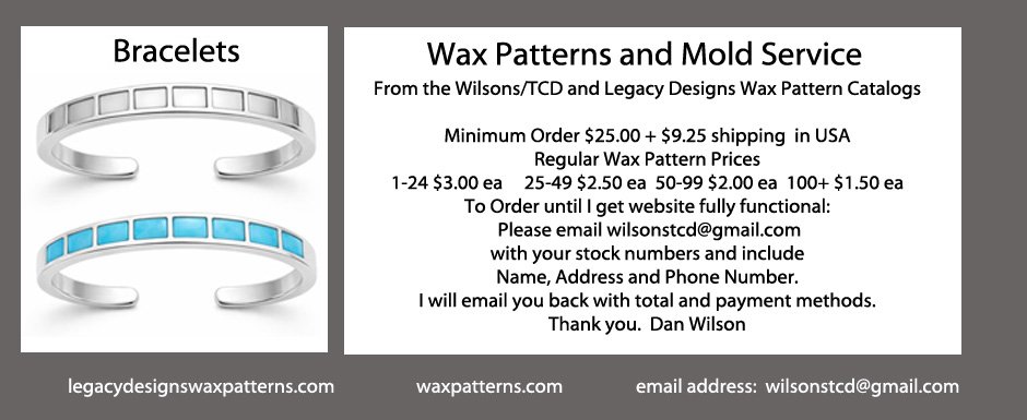 wax pattern header bracelets