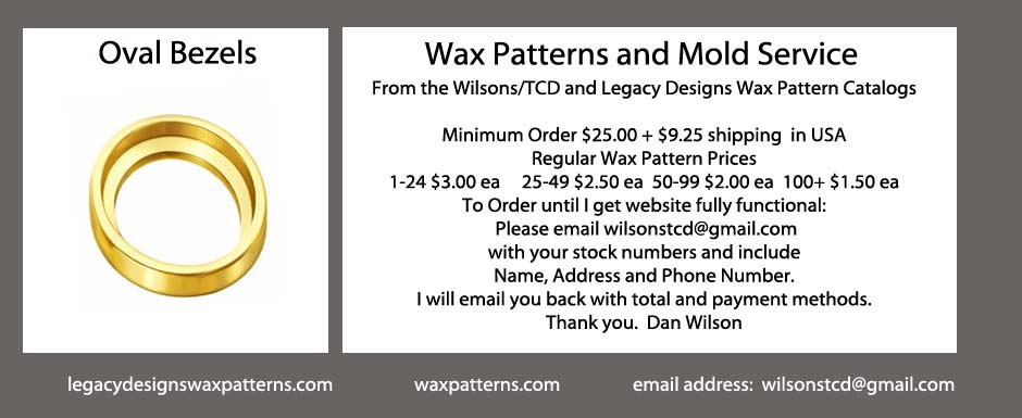 Oval Bezels wax pattern header oval bezels