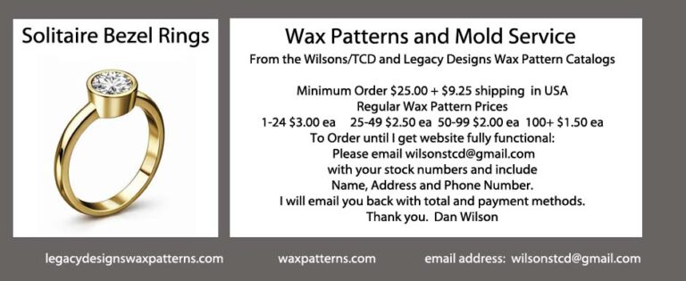 wax pattern header solitaire bezel rings