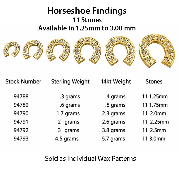 14kt horsehoes small