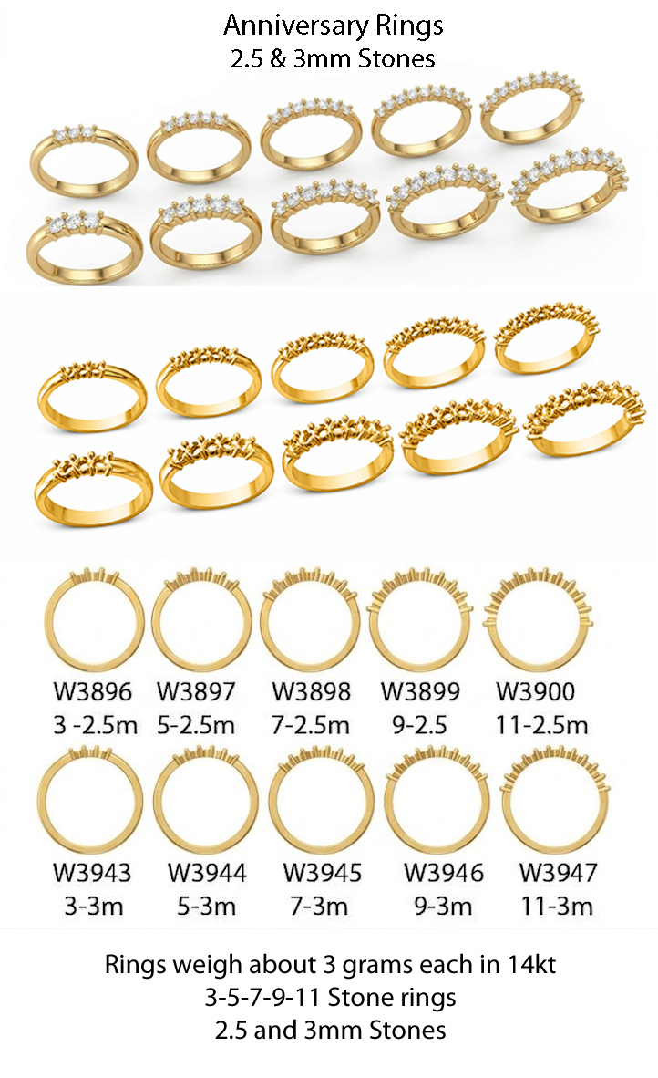 anniversay rings 14kt new