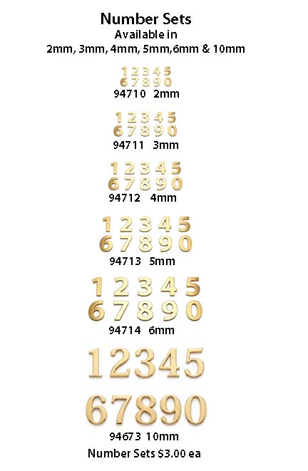 numbers 4710 to 4714 and 4673 14kt small